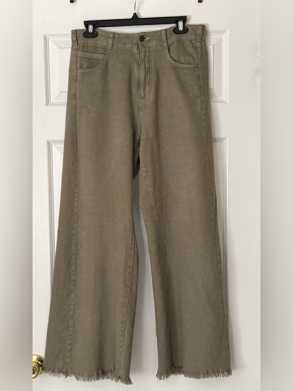 Anthropologie Pilcro The Adi Linen Blend Frayed Hem Pants Size 29 EUC - Picture 2 of 9